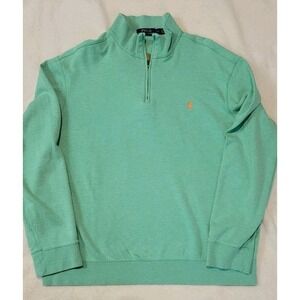 POLO RALPH LAUREN SEAFOAM GREEN MENS 1/4 ZIP PULLOVER SIZE LARGE